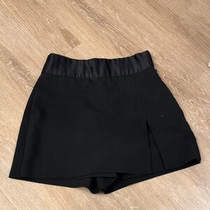 Zara XS Black Satin Waistband Shorts